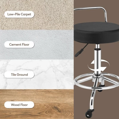 Costway Pneumatic Work Stool Rolling Swivel Task Chair Spa Office Salon W/Cushioned Seat 8 Costway Pneumatic Work Stool Rolling Swivel Task Chair Spa Office Salon W/Cushioned Seat - Image 8