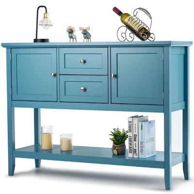 Costway Sideboard Buffet Table Wooden Console Table W/ Drawers & Storage Cabinets Blue/Brown/Gray/Beige 11 Costway Sideboard Buffet Table Wooden Console Table W/ Drawers & Storage Cabinets Blue/Brown/Gray/Beige - Image 11