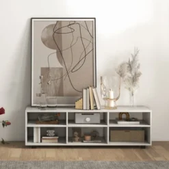 Costway TV Stand TV Console Cabinet 6-Cubby Media Console Entertainment Center With Adjustable Shelves -Costway GUEST f6a8a41e 82f3 4eb3 8297 c17acc24f5ce