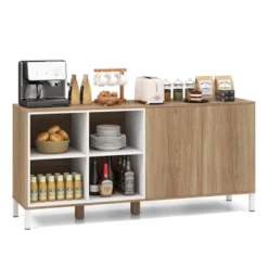Costway 63" Buffet Sideboard Kitchen Storage Cabinet With 4 Compartments Adjustable Shelf -Costway GUEST f6a9af97 a7f3 4ee8 8a1c 364f7c92d5d0