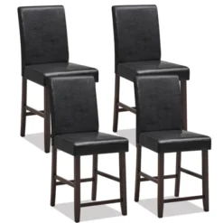 Costway Set Of 2/4 Bar Stools 25inch Counter Height Barstool Pub Chair W/Rubber Wood Legs -Costway GUEST f724defd 24a3 4767 9a52 4b40f7efe503