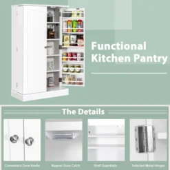 Costway 41'' Farmhouse Kitchen Pantry Storage Cabinet W/Doors Adjustable Shelves 15 Costway 41'' Farmhouse Kitchen Pantry Storage Cabinet W/Doors Adjustable Shelves -Costway GUEST f7660067 65ad 4246 a529 ede4b6280484