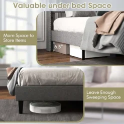 Costway Full/Queen Size Upholstered Platform Bed Button Tufted Headboard Mattress Foundation 17 Costway Full/Queen Size Upholstered Platform Bed Button Tufted Headboard Mattress Foundation -Costway GUEST f79caf27 d95d 4d56 8416 a8eadfa017f3