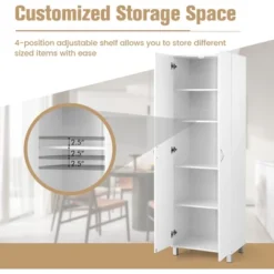 Costway 73.5''Double Door Tall Pantry Cabinet Freestanding Versatile Storage Organizer White -Costway GUEST f7bb11eb c378 4eeb 9d53 cb94799fdff4
