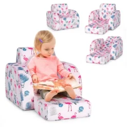 Costway 3-in-1 Convertible Kid Sofa Bed Flip-Out Chair Lounger For Toddler -Costway GUEST f7cb9285 6861 4470 ae3a aca487d0e7e1