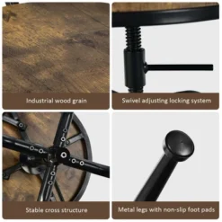 Costway Set Of 4 Industrial Bar Stool Adjustable Swivel Counter-Height Dining Side Chair 17 Costway Set Of 4 Industrial Bar Stool Adjustable Swivel Counter-Height Dining Side Chair -Costway GUEST f82a1099 bced 416b 8a4f d1d0b5a92741