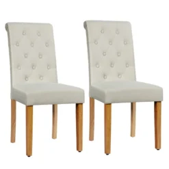 Costway Set Of 2 Parsons Upholstered Fabric Chair With Wooden Legs Pink/Beige/Grey/White&Black 21 Costway Set Of 2 Parsons Upholstered Fabric Chair With Wooden Legs Pink/Beige/Grey/White&Black -Costway GUEST f8319364 3b5f 4520 98ba 29694f8d581f