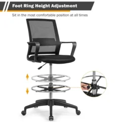 Costway Drafting Chair Tall Office Chair Adjustable Height W/Footrest -Costway GUEST f853b87f bbbc 4281 88ea acac107df9da