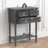 Costway Console Entryway Table W/ 3 Drawers Open Shelf For Hallway Living Room Dark Grey