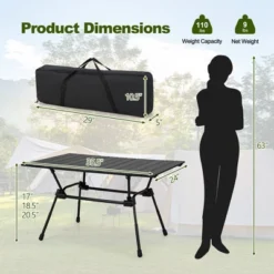 Costway Heavy-Duty Aluminum Camping Table, Folding Outdoor Picnic Table With Carrying Bag -Costway GUEST f8f2a178 cbe9 4722 b623 ac78dab6a2ce