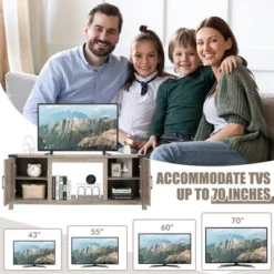 Costway 62'' Farmhouse TV Stand Entertainment Center For TVs Up To 70 Inches Natural 15 Costway 62'' Farmhouse TV Stand Entertainment Center For TVs Up To 70 Inches Natural -Costway GUEST fa026d0b 35f9 494b 814e ae89e9fdcffd