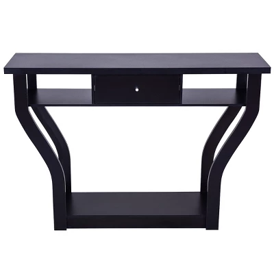 Costway Black Accent Console Table Modern Sofa Entryway Hallway Hall Furniture W/Drawer 5 Costway Black Accent Console Table Modern Sofa Entryway Hallway Hall Furniture W/Drawer - Image 5
