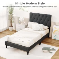 Costway Twin/Full/Queen Size Bed Frame With Button-Tufted Headboard & Wooden Slats Easy Assembly 20 Costway Twin/Full/Queen Size Bed Frame With Button-Tufted Headboard & Wooden Slats Easy Assembly -Costway GUEST fa663a94 cf67 4bd8 bc17 cb92b5d72a23