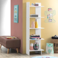 Costway Set Of 2 Bookcase Storage 5-Tier Open Shelf Display Room Divider