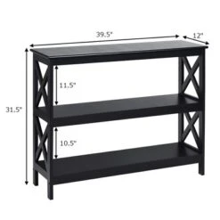 Costway 3-Tier Console Table X-Design Bookshelf Sofa Side Accent Table W/Shelf EspressoBlack 14 Costway 3-Tier Console Table X-Design Bookshelf Sofa Side Accent Table W/Shelf EspressoBlack -Costway GUEST facf018b 9bb6 438a aa7a 29e03fccf6d8