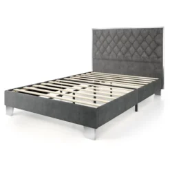 Costway Upholstered Bed Mattress Foundation With Button Tufted Velvet Headboard -Costway GUEST faf5e9be ee37 4238 af14 f37496b0d6ca