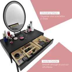 Costway Vanity Makeup Table Touch Screen 3 Lighting Modes Dressing Table Stool Set WhiteBlack Gray 18 Costway Vanity Makeup Table Touch Screen 3 Lighting Modes Dressing Table Stool Set WhiteBlack Gray -Costway GUEST fb398c72 9176 49f7 a73e 82af8fc82039