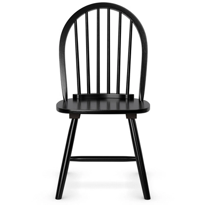 Costway Set Of 2 Vintage Windsor Dining Side Chair Wood Spindleback Kitchen Room BlackWhite 8 Costway Set Of 2 Vintage Windsor Dining Side Chair Wood Spindleback Kitchen Room BlackWhite - Image 8