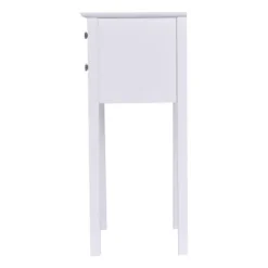 Costway Side Table End Accent Table Night Stand W/ 2 Drawers Furniture White -Costway GUEST fbf7eba3 7d39 4712 809c f9e1f21902c0