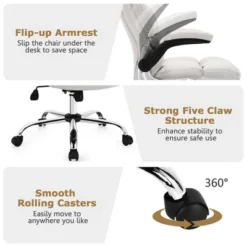 Costway High Back Big & Tall Office Chair Adjustable Swivel W/Flip-up Arm 20 Costway High Back Big & Tall Office Chair Adjustable Swivel W/Flip-up Arm -Costway GUEST fc2a5cf0 3742 47fb b26b 93e04e722496