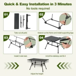 Costway Heavy-Duty Aluminum Camping Table, Folding Outdoor Picnic Table With Carrying Bag -Costway GUEST fc826fd0 5fc6 492d b3d2 3dbc1fb502ad