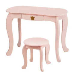 Costway Kids Makeup Dressing Table Chair Set Princess Vanity & Tri-folding Mirror -Costway GUEST fcd88823 85c6 4948 b01a 1b53f3e98c60