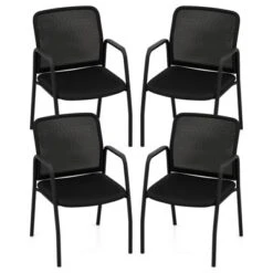 Costway Waiting Room Chair Set Of 2/4/6/8/10/12 Office Guest Chairs With Ergonomic Mesh Backrest Sturdy Arms & Cushioned Seat Black 21 Costway Waiting Room Chair Set Of 2/4/6/8/10/12 Office Guest Chairs With Ergonomic Mesh Backrest Sturdy Arms & Cushioned Seat Black -Costway GUEST fcf8acfe 65fc 4973 93d4 c47a4b3f8038