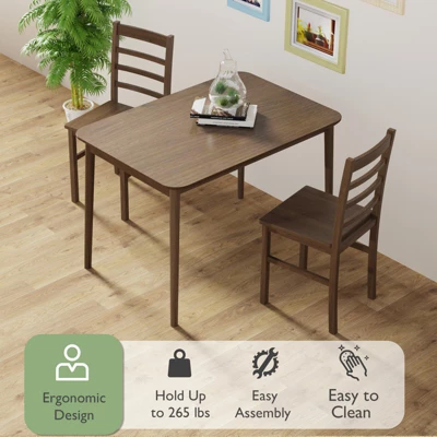 Costway Dining Chair Set Of 4 Modern Kitchen Wood Chairs W/ Solid Rubber Wood Structure 5 Costway Dining Chair Set Of 4 Modern Kitchen Wood Chairs W/ Solid Rubber Wood Structure - Image 5