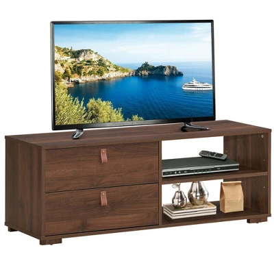 Costway TV Stand Entertainment Media Center Console For TV's Up To 55'' Walnut/Black 11 Costway TV Stand Entertainment Media Center Console For TV's Up To 55'' Walnut/Black - Image 11