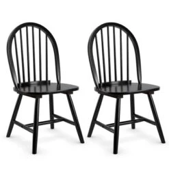 Costway Set Of 2 Vintage Windsor Dining Side Chair Wood Spindleback Kitchen Room BlackWhite 20 Costway Set Of 2 Vintage Windsor Dining Side Chair Wood Spindleback Kitchen Room BlackWhite -Costway GUEST fdc6d080 a500 43a0 82ec 757905ce7adb