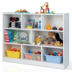 Costway 3-tier Open Bookcase 8-Cube Floor Standing Storage Shelves Display Cabinet White -Costway GUEST ff18d1cd 52ce 4953 a4c2 47a90f496e8b